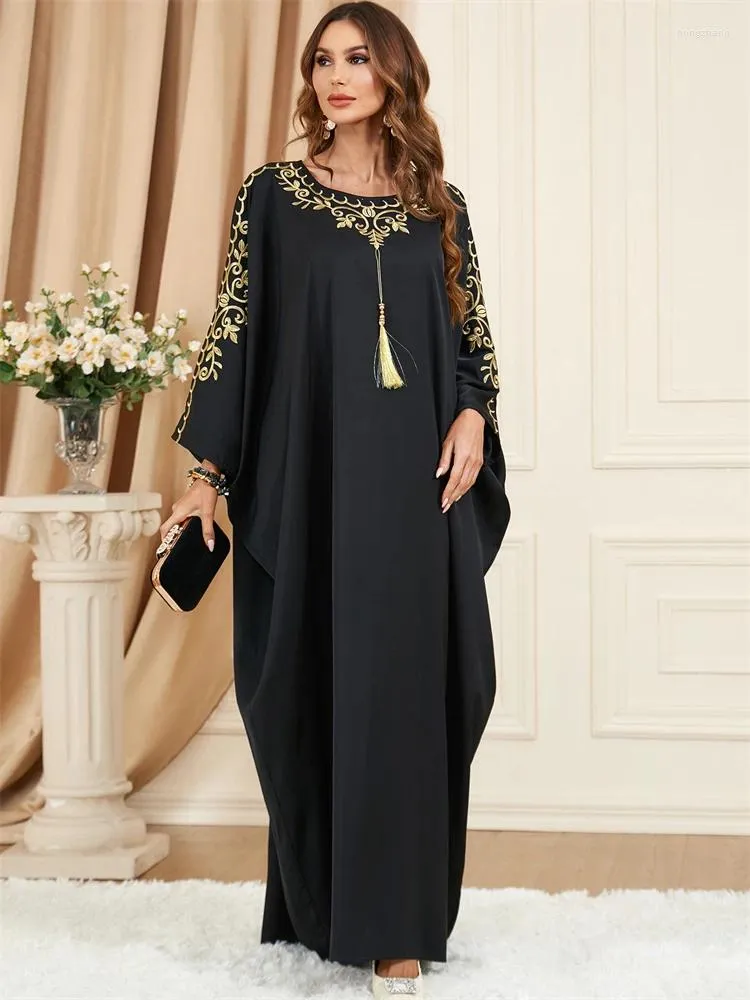 Этническая одежда Рамадан черный никаб мусульманский абая дубай