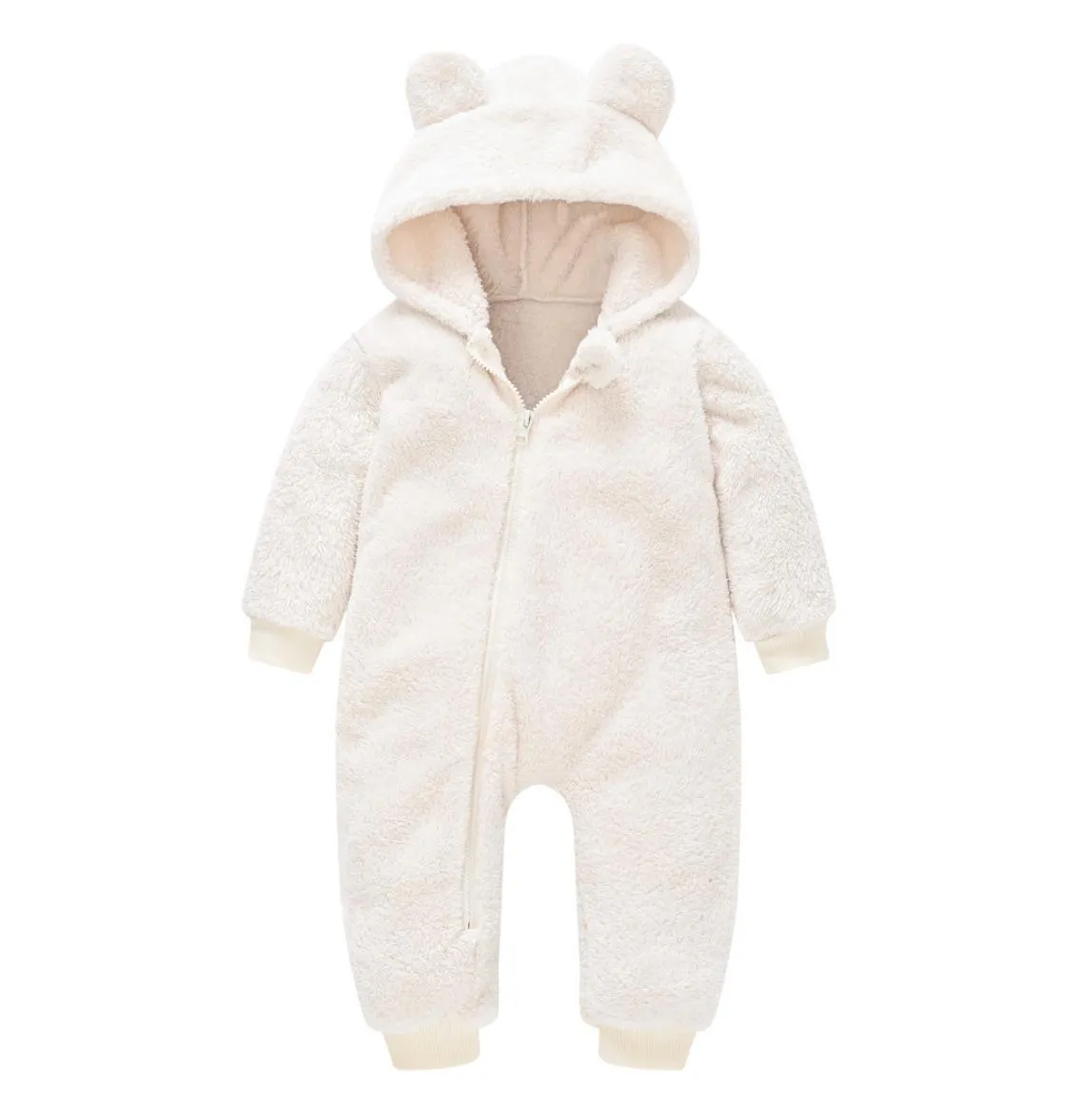 Infant Newborn Baby Clothes Faux Fur Coat Rompers For Girls Boys Bear Winter Warm Thick Snowsuit Hooded Thickened Coat Jumpsuit 201782041