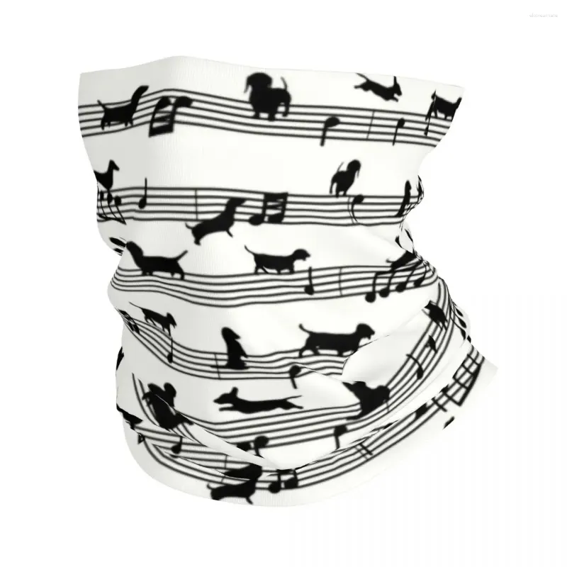 Berets Music Notes Dachshund Dog Winter Neck Warmer Men Windproof Wrap Face Scarf For Ski Animal Gaiter Headband