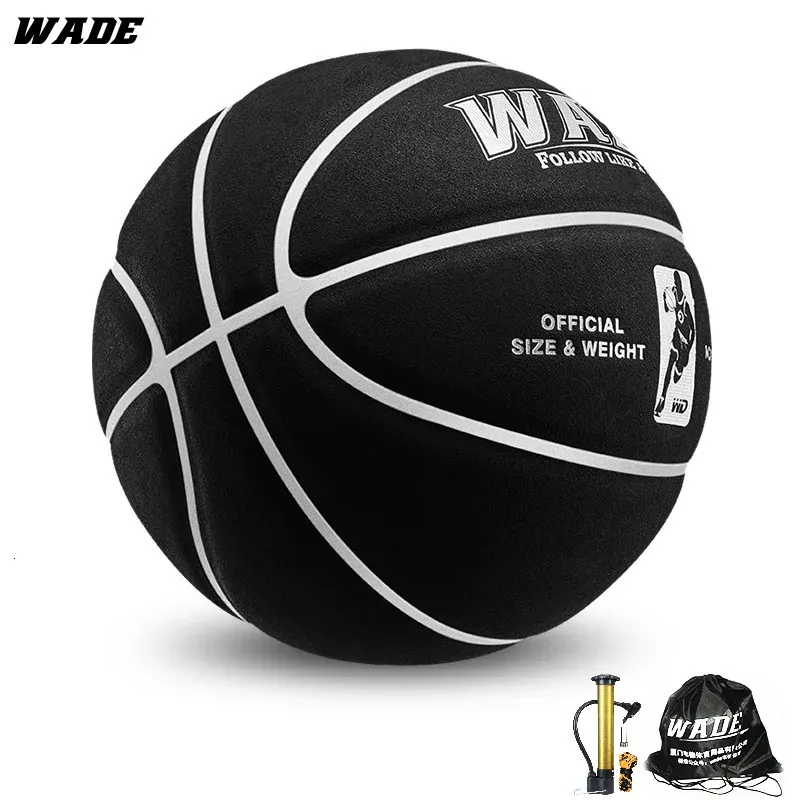 Wade 7# Black PU PU Assorbimento della palla da pallacanestro in pelle scamosciata per adulti per adulto per interno/esterno 231227