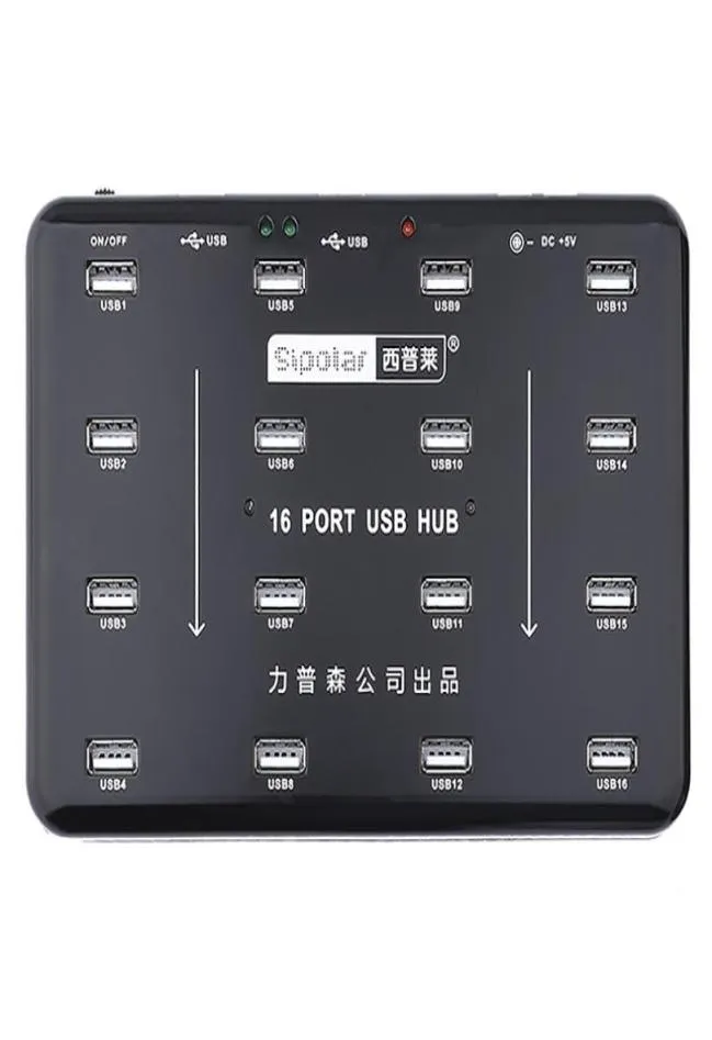 SIPOLAR 16 PORTS USB 20 HUB Bluk Duplicator för 16 TF SD -kortläsare UDISK Data Test Batch Copy med 5V 3A Power Adapter 2106151229495