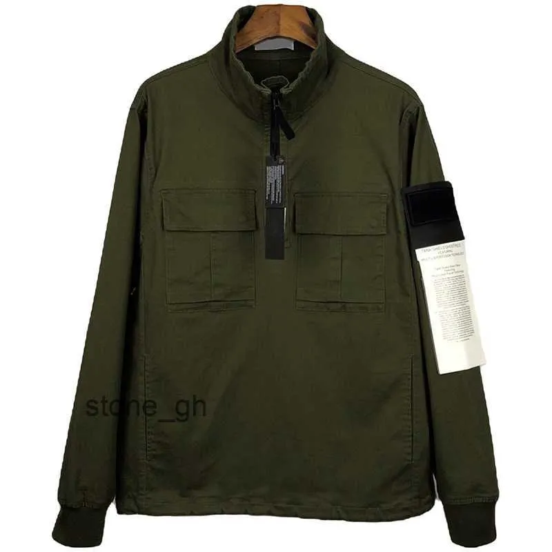 Stones Island Vestes Topstoney de marque pour hommes de haute qualité, mode lavée, demi-fermeture éclair, outillage décontracté, badge brodé, veste Stones Island Jumpers 3 JUWB