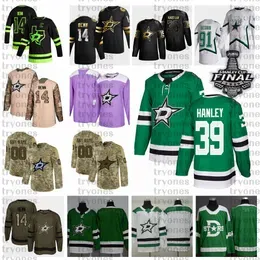 2021 Reverse Retro Customize #39 Joel Hanley Dallas Stars Hockey Jersey  Cup Golden Edition Camo Veterans Day Fights Cancer Shirt