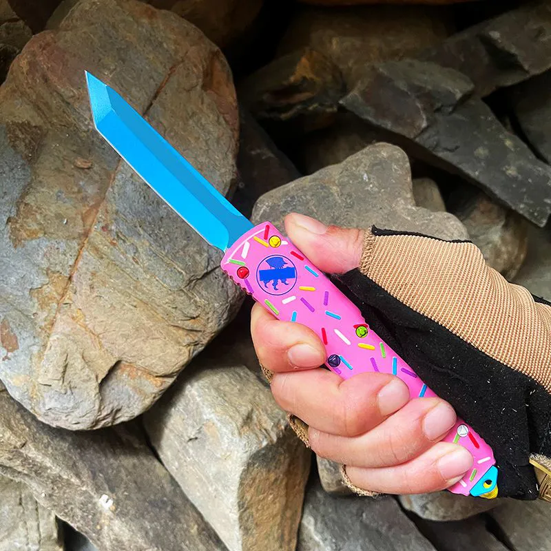 Dessert Warrior Ut Folding Blade Donut Pink EDC Knife Autodifesa Da