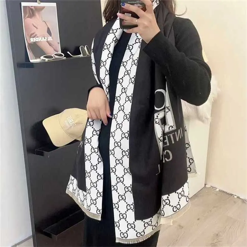 12% de desconto em lenço novo lenço para mulheres no outono inverno de alta qualidade white shawl longo shawl quente e resistente a frio, quadrado de pescoço coreano de dupla face