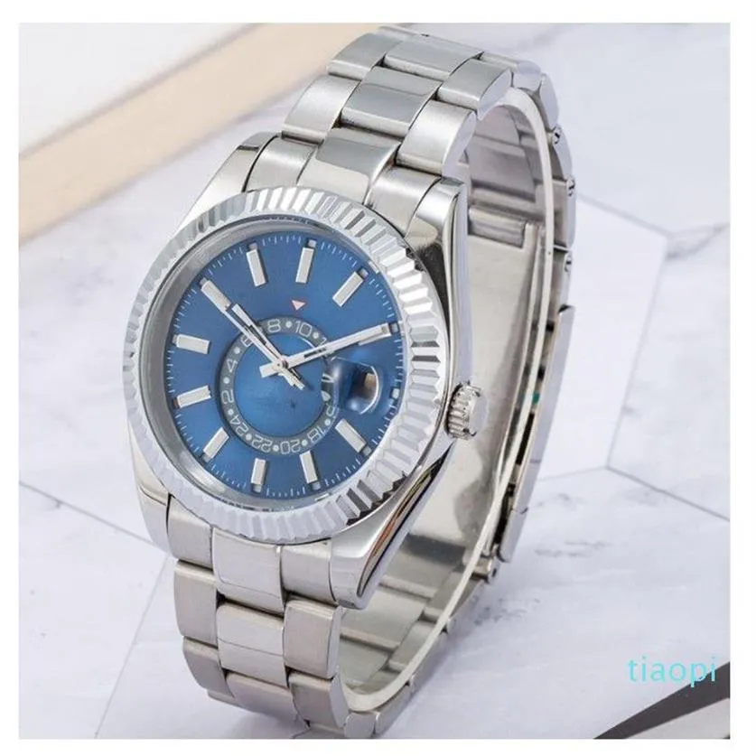 Montre heren automatische mechanische horloges 42 mm volledig roestvrijstalen zwemhorloges saffier lichtgevende alendar horloge Orologio193F