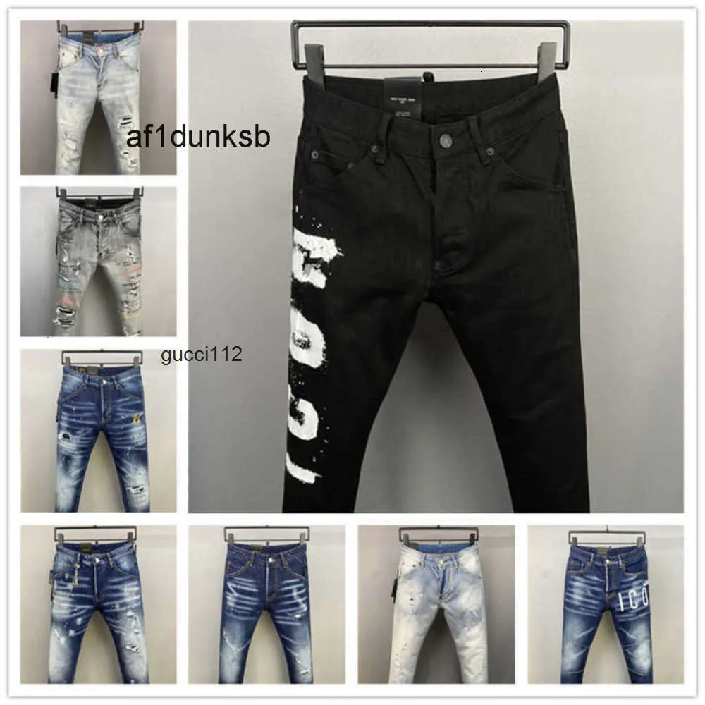 Mens Luxury Designer Denim Jeans d2 dsq2 dsquare 2 Holes Trousers COOLGUY Biker Pants Clothing MVEK