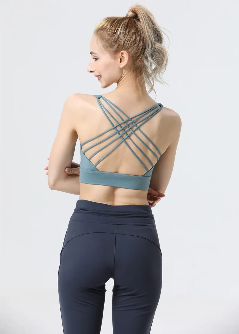 LL Yoga Uarun Damen Sportunterwäsche Beauty Back Cross Eight Yoga-BH Fitness Nude Bequeme, hochelastische Yoga-Kleidung