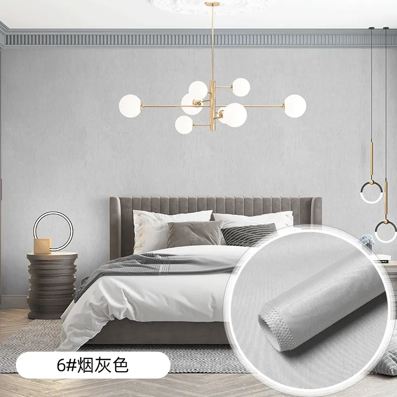 Fonds d'écran haut de gamme imitation soie toute la maison épaissie tissu mural nouvelle ingénierie chinoise El solide couleur moderne livraison directe Otkl8