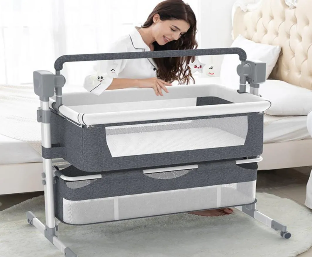 Baby Cribs Baby Electric Cradle Rocking Bed gungstol Född smart Coax Baby Bedside Bed Sleeping Basket 2210285513924