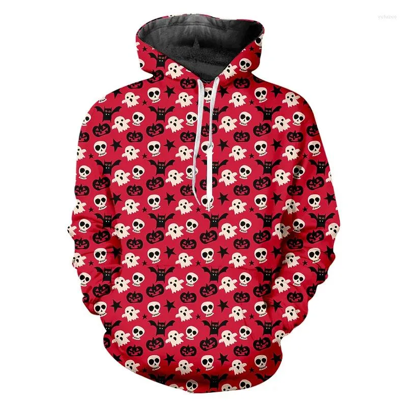 Men's Hoodies Men Women Cool Horror 3D Print Colorful Skull Pumpkin Oversize Custom Sweatshirt Halloween Casual Pullover Dropship