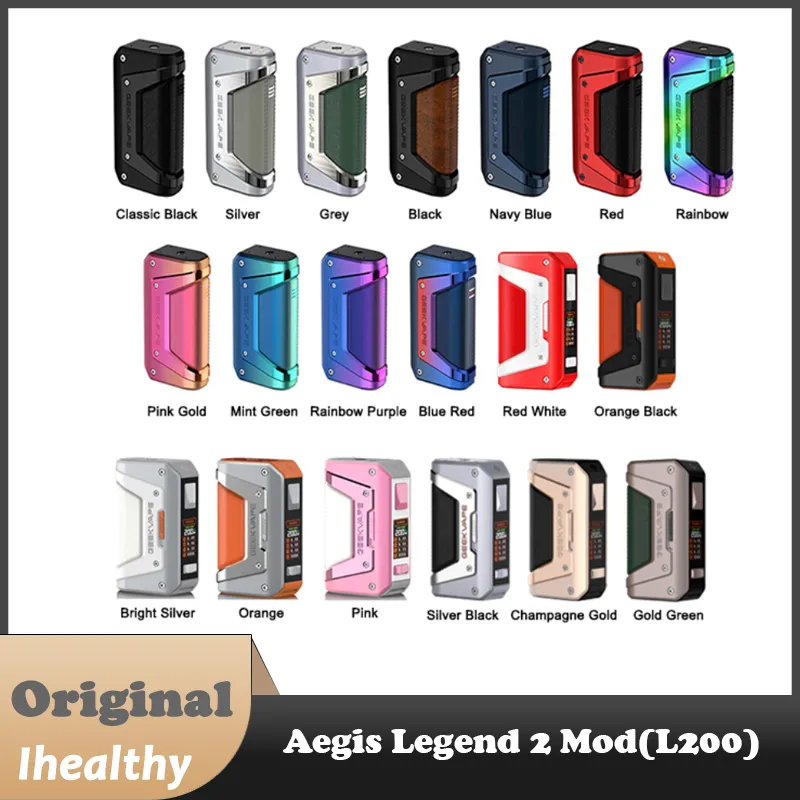 GeekVape Aegis Legend 2 (L200) Box Mod alimentado por baterias duplas 18650 com tela de 200 W no máximo de 1,08 polegadas