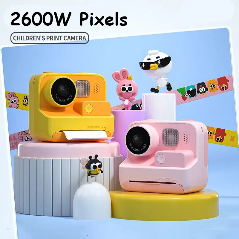 Camera d'enfants Cadeaux de Noël pour enfants 2 pouces 1080p vidéo PO CAMERIE DIGITAL PAPIER THERMAL IMPRESS