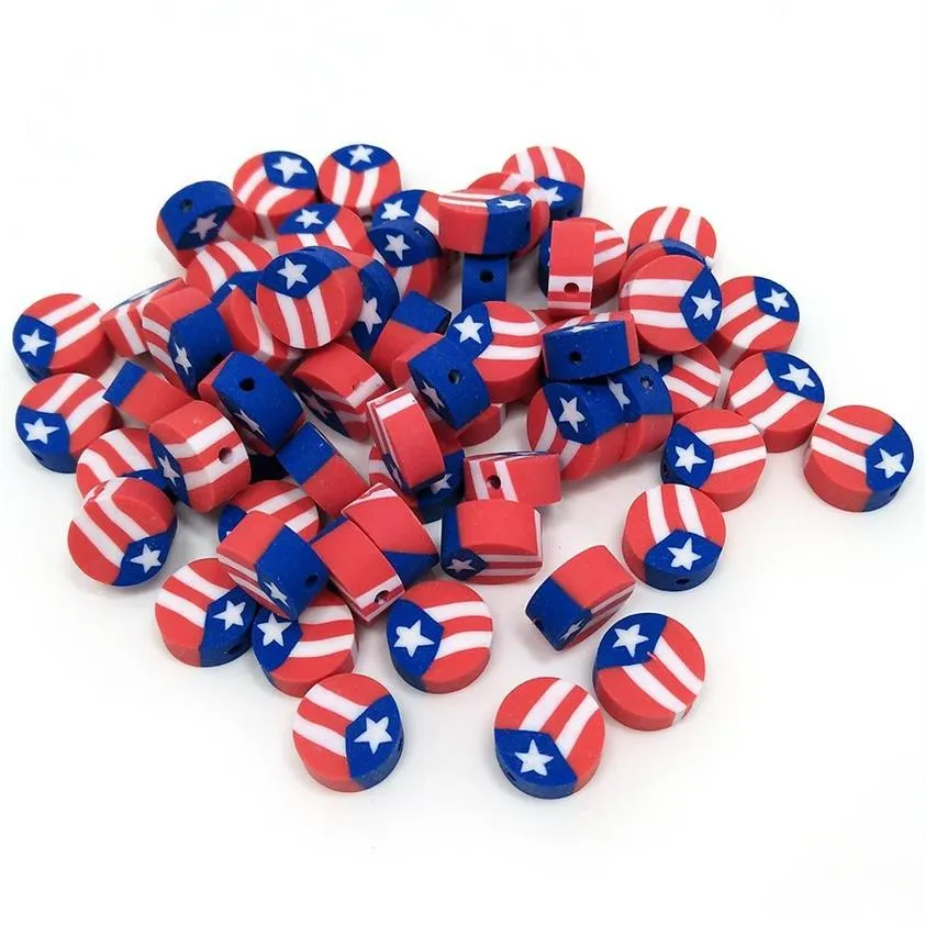 3 style 300pcs na działkę okrągłe gliniane flagi flagi koraliki Ameryki Puerto Rico i Wielka Brytania w średnicy 10 mm dla biżuterii DIY235L