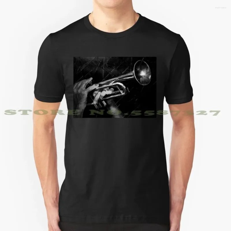 Мужские футболки с изображением трубы, забавная футболка на заказ, музыкальная рожковая футболка Carolm, латунь, черный и белый мюзикл