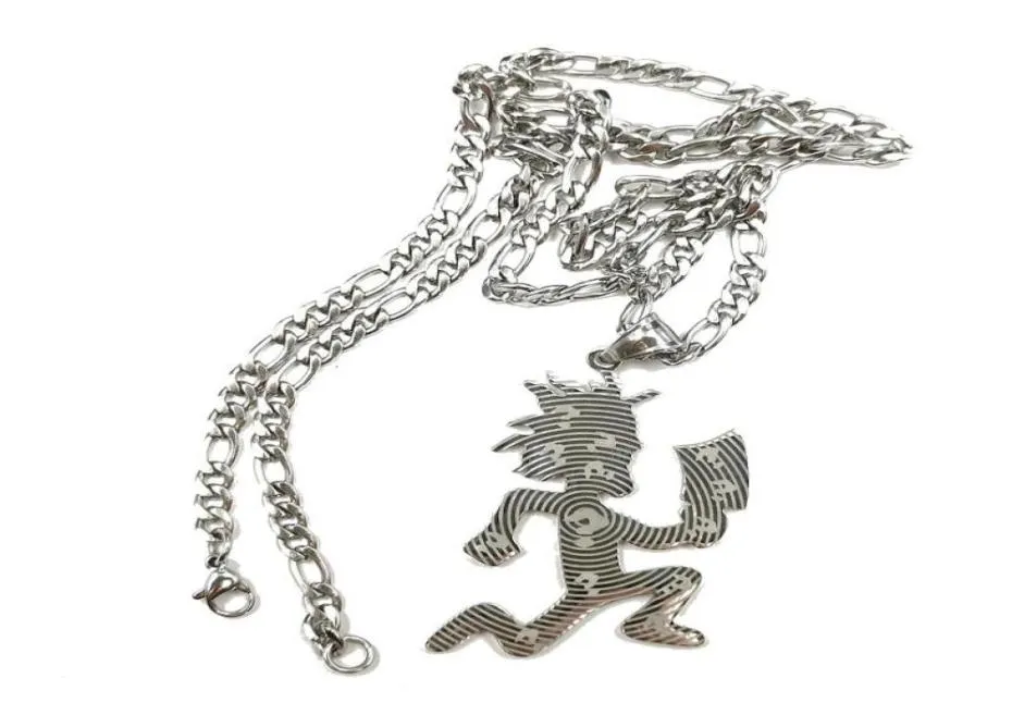 Chains 1pcs ICP Silver Large Etched Out Hatchet Man Charm JuggaloJuggalette Necklace Pendant Stainless Steel Jewelry N Chain 4mm 5193086