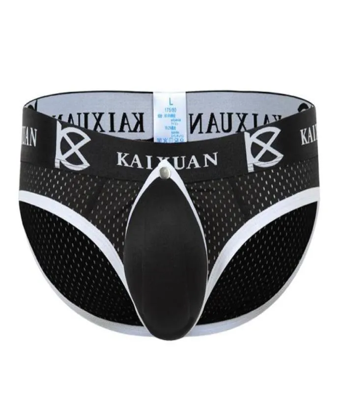 Männer Briefs männlicher schwuler Penis -Beutel Unterwäsche zurück offen vorne abnehmbare Jockstraps Men039s vergrößern sexy verstärkende Sponge Cup Pad Un3890601