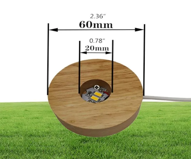 5 pezzi rotondo supporto a base di base a base di luce 3d in legno per il display LED per cristalli Accessori per illuminazione per illuminazione a sfera di vetro 88870448