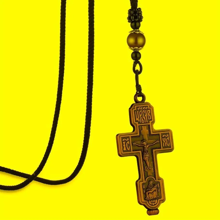 Hänge halsband heliga ryska östra ortodoxa tvärhalsband jungfru Maria Hold Jesus repkedja kvinnor män bön smycken gåvapend250e