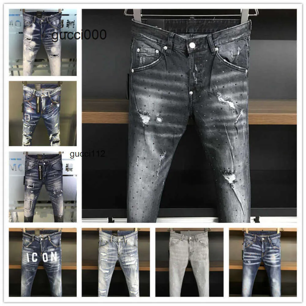 Mens Luxury Designer Denim Jeans d2 dsq2 dsquare 2 Holes Trousers COOLGUY Biker Pants Clothing RVQX