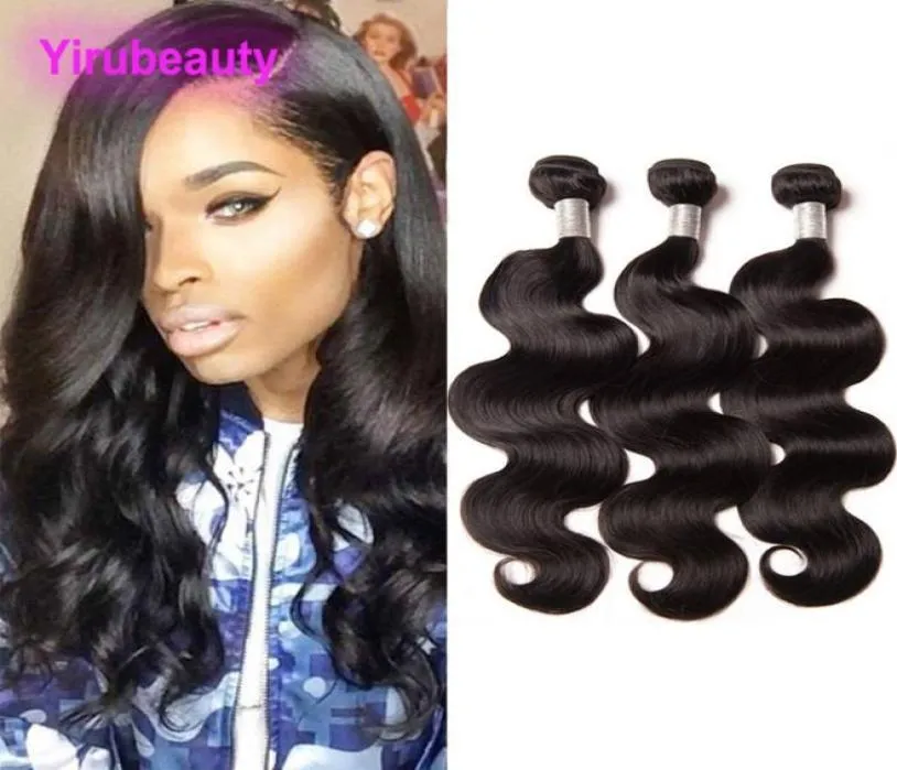 Yiruhair malaisien non transformés Extensions de cheveux humains 3 paquets vague de corps trois pièces un ensemble teintable couleur naturelle vague de corps cheveux2781554