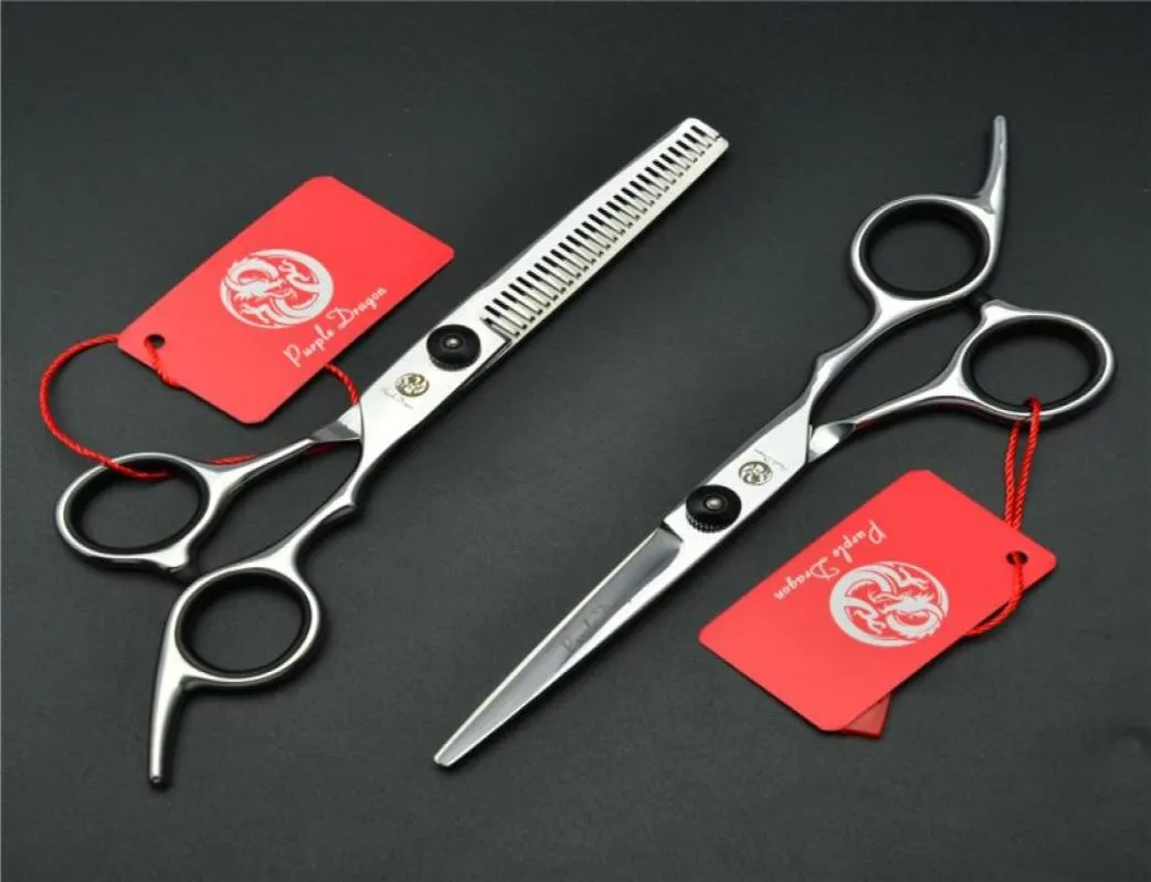 Z1001 6039039 Purple Dragon Black Toppest Hairdressing Scissors Factory Cutting Scissors Dunning Shears Professional 64467777435154
