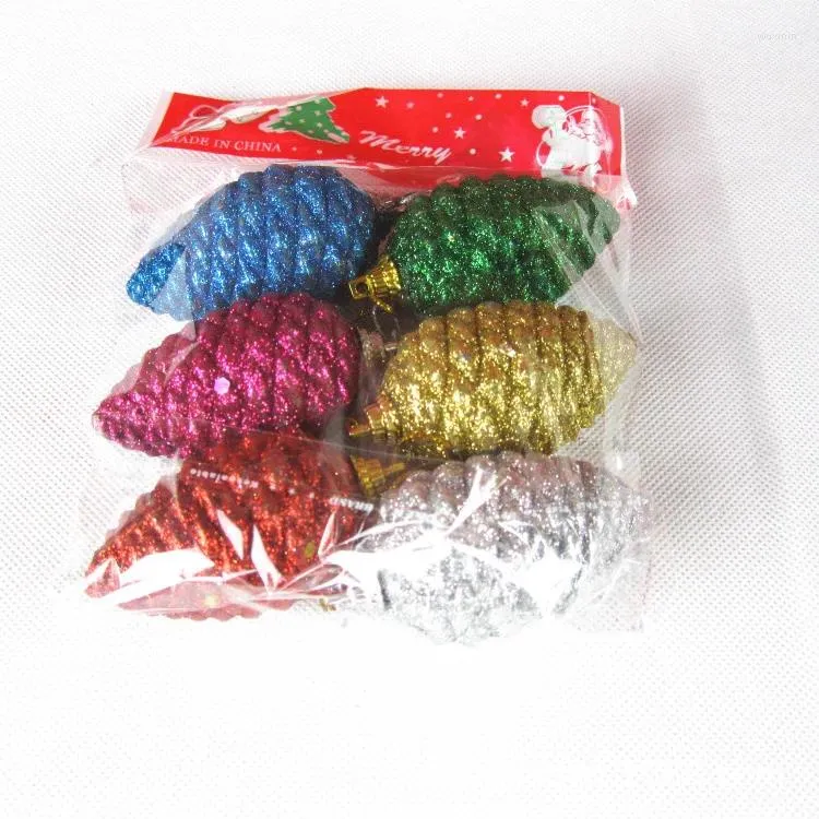 Noel dekorasyonları 60pcs/çok parlak parıltılı pinecone yıl için asılı