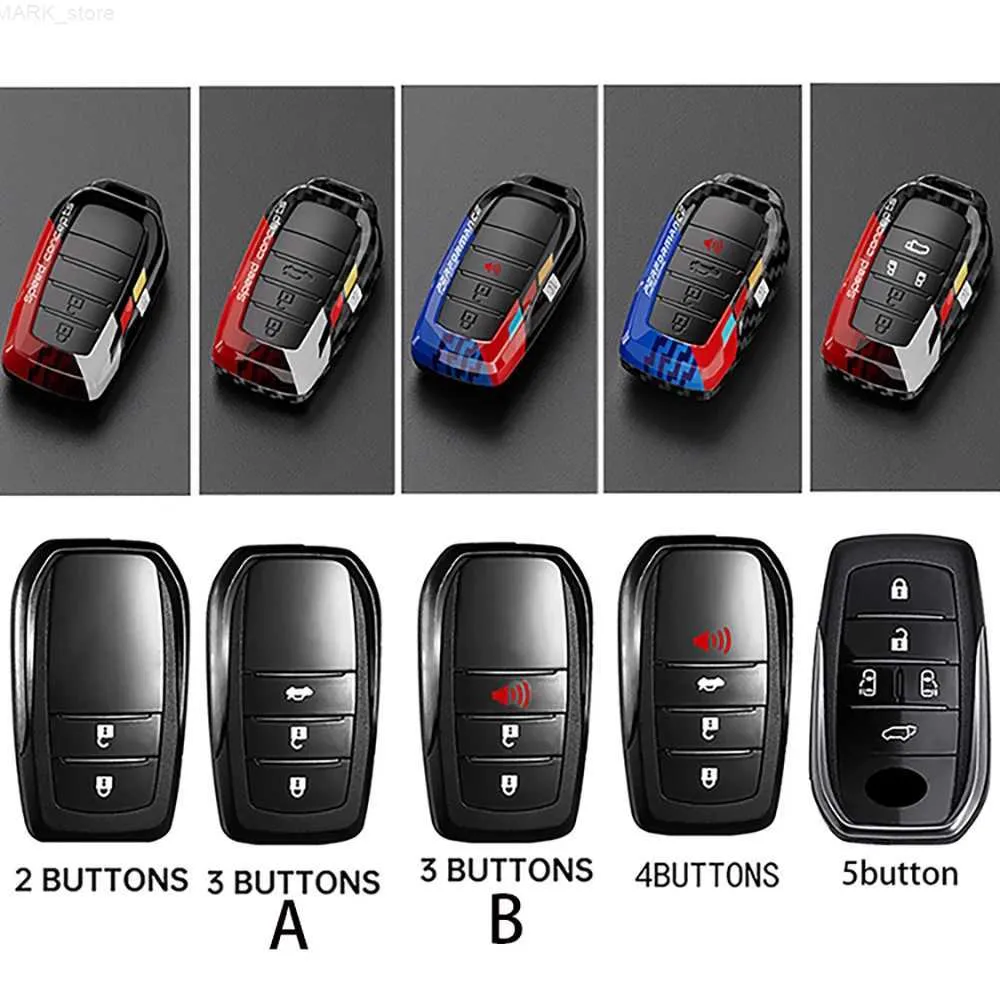 Car Key Trekking Poles ABS Carbon Carbor Car Cover to Toyota Corolla Land Cruiser Prado Crown Yaris Sienna Alphard Cross Hilux Fortuner Camryl2031228