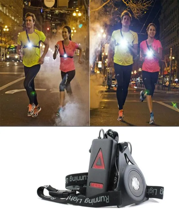 1200lm XPE Outdoor Sport Running Lights Q5 LED Night Running Waarschuwingslichten USB Charge Borstlamp Wit Licht Zaklamp2345248