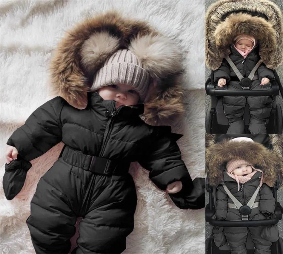 CHAMSGEND winterjasje baby babyjongen meisje kleding springerig jasje jurk met capuchon7601515