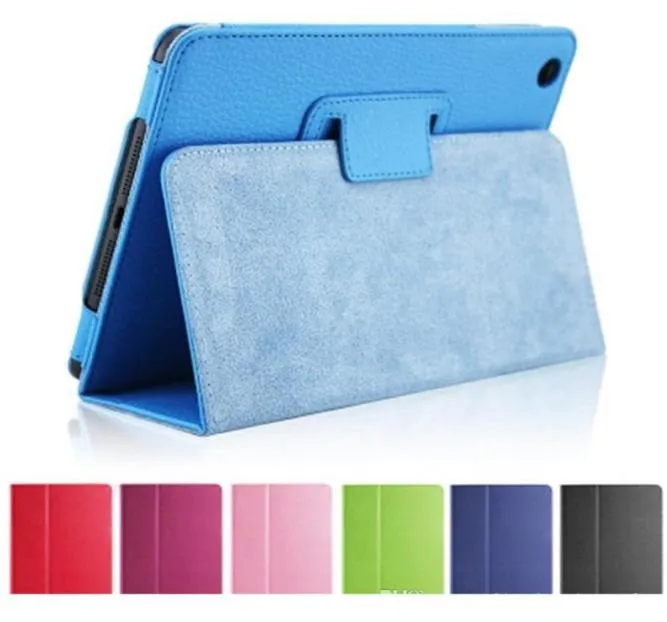 Couverture de folio pliant en cuir Litchi Leather Flip pour iPad Air 2 Mini 2 3 4 iPad Pro 97 105 11 Cas7283258