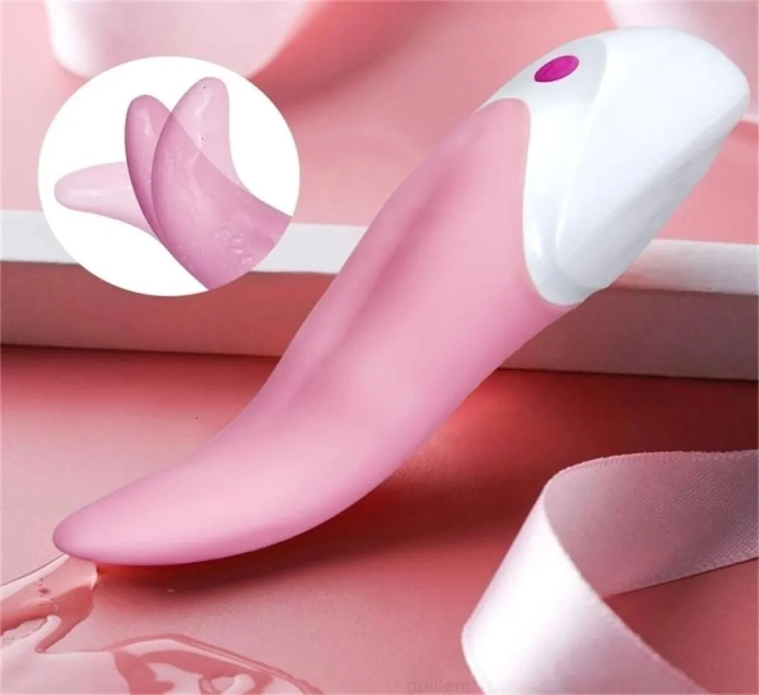 22ss Giocattolo del sesso Massaggiatore Vibratore femminile Lingua Vibrante Massaggiatore per capezzoli Stimolatore del clitoride Vibratori per leccare la vagina orale per le donne9369826