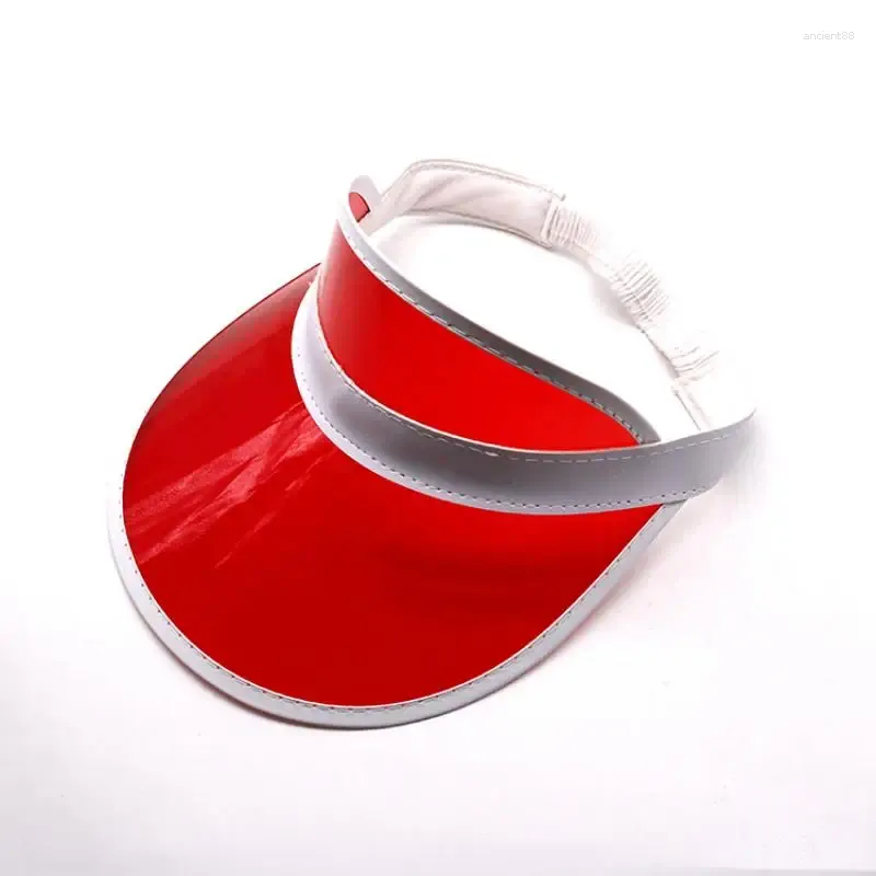 Berets White Headband Transparent Plastic PC Red Color Visor Outdoor UV Protection Adult Nine-color Sports Golf Cap