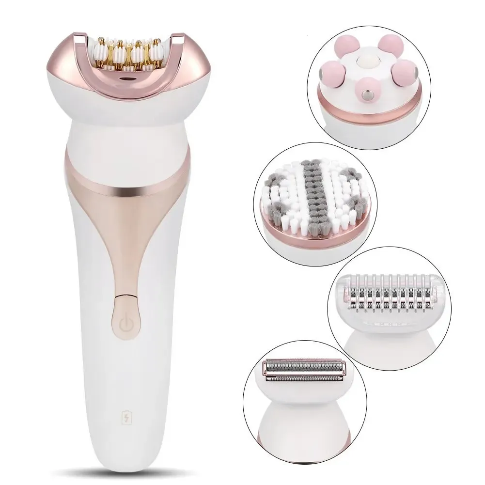 4 In1 Electric Epilator Set Women's Shaver Face Body Hair Removal Lady Razor Bikini Hair Trimmer Hair Remover Wet Dry 231227