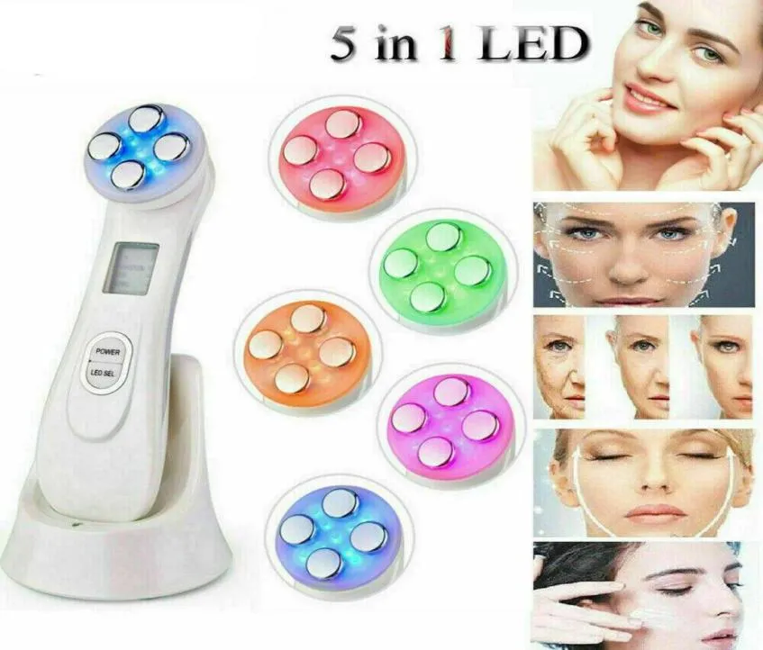 Beauty Machine Face Skin EMS Mesotherapy Electroporation RF Radio Frequency Facial 5 in1 LED Pon Therapy Care Device Lift Tight2549989