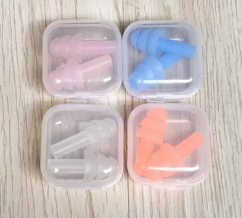 Silicone Earplugs Bathroom Swimmers Soft and Flexible Ear Plugs for shower travelling sleeping reduce noise Ear plug multi colors