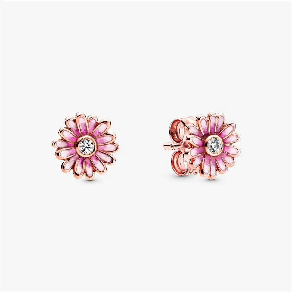 Nouveauté authentique 925 en argent Sterling rose marguerite fleur boucles d'oreilles mode boucles d'oreilles bijoux accessoires pour femmes cadeau 316a