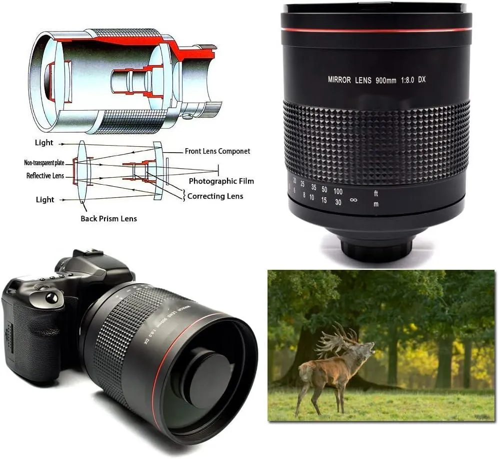 レンズ(単焦点) MIRROR LENS 900mm f8.0 DX SS1100 #1706 Full Frame 900mm F8.0 Telephoto mirror and lens for