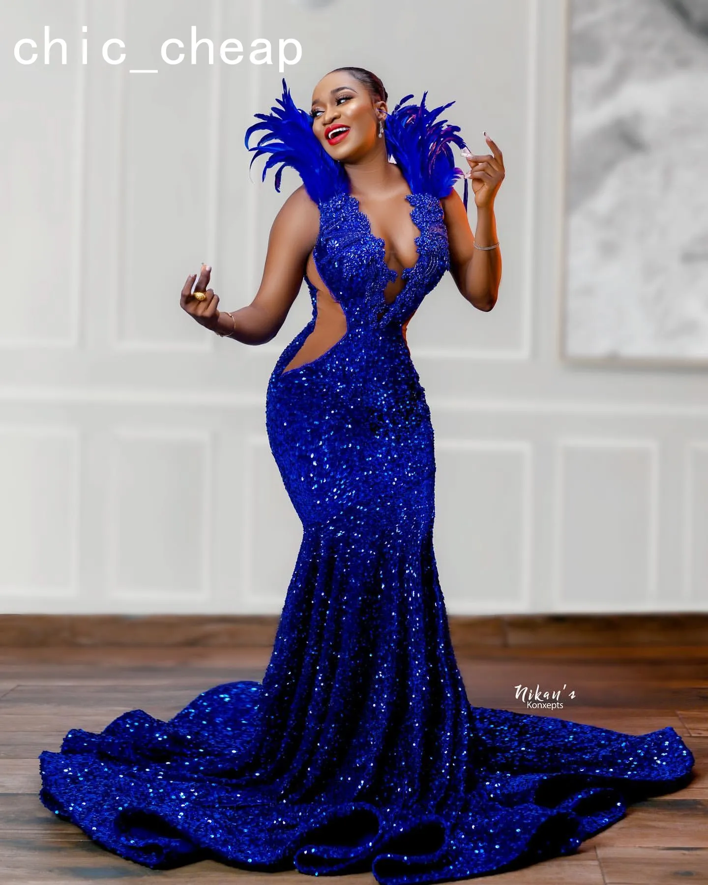 Blue prom dresses mermaid online