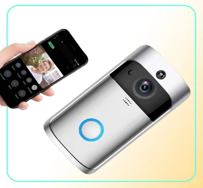 Akıllı Kapı Zili Kablosuz Bell Ring Kamera Video Kapı Telefon Çağrı İntercom Sistemi Daire Gözü Wifi7568799