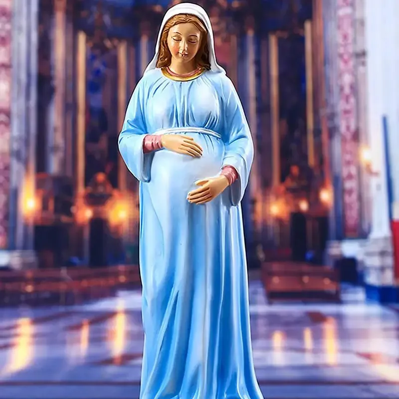 Virgem maria grávida estatueta virgem maria escultura religiosa resina madonna estátua atólica decoração religiosa ornamento para casas 231228