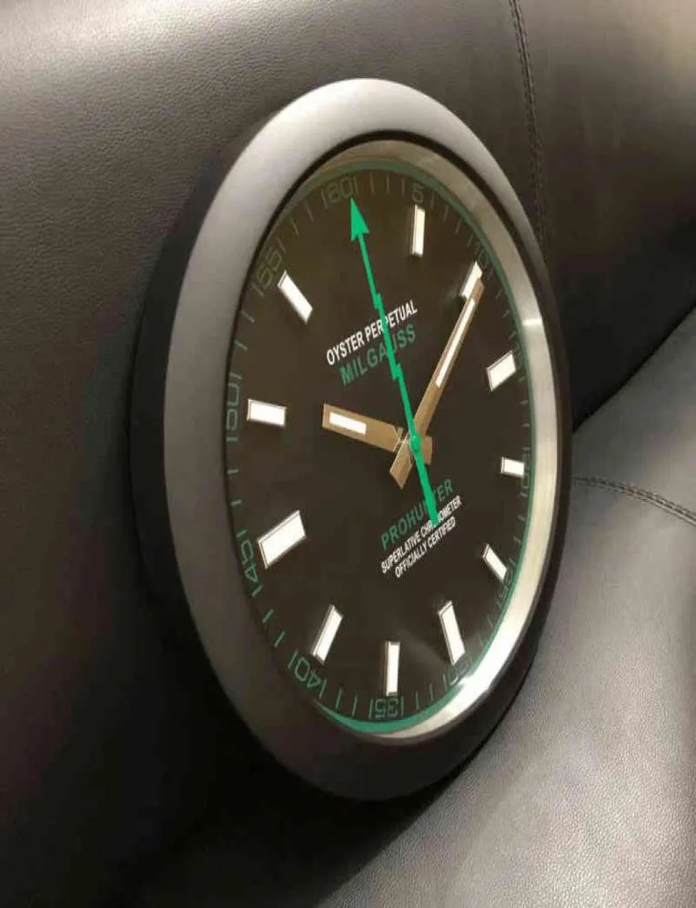 Luksusowy zegar ścienny nowoczesny Horloge Muale Milgauss Quartz Super Silent Ruch G2205121399958