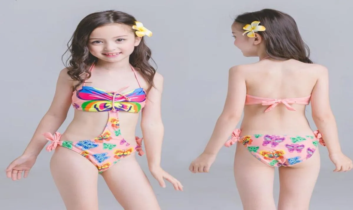 Maillots de bain fille une pièce imprimé costume maillots de bain été 1 pièces Monokini enfants maillots de bain bébé s maillots de bain dos nu 1157154