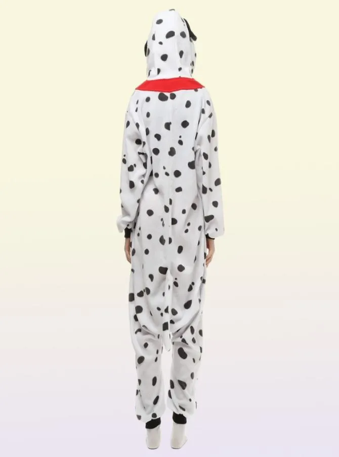 Dalmatian Dog Women039s and Men039s Animal Kigurumi Polar Fleece Costume for Halloween Carnival New Year Party welcome Drop 3215387