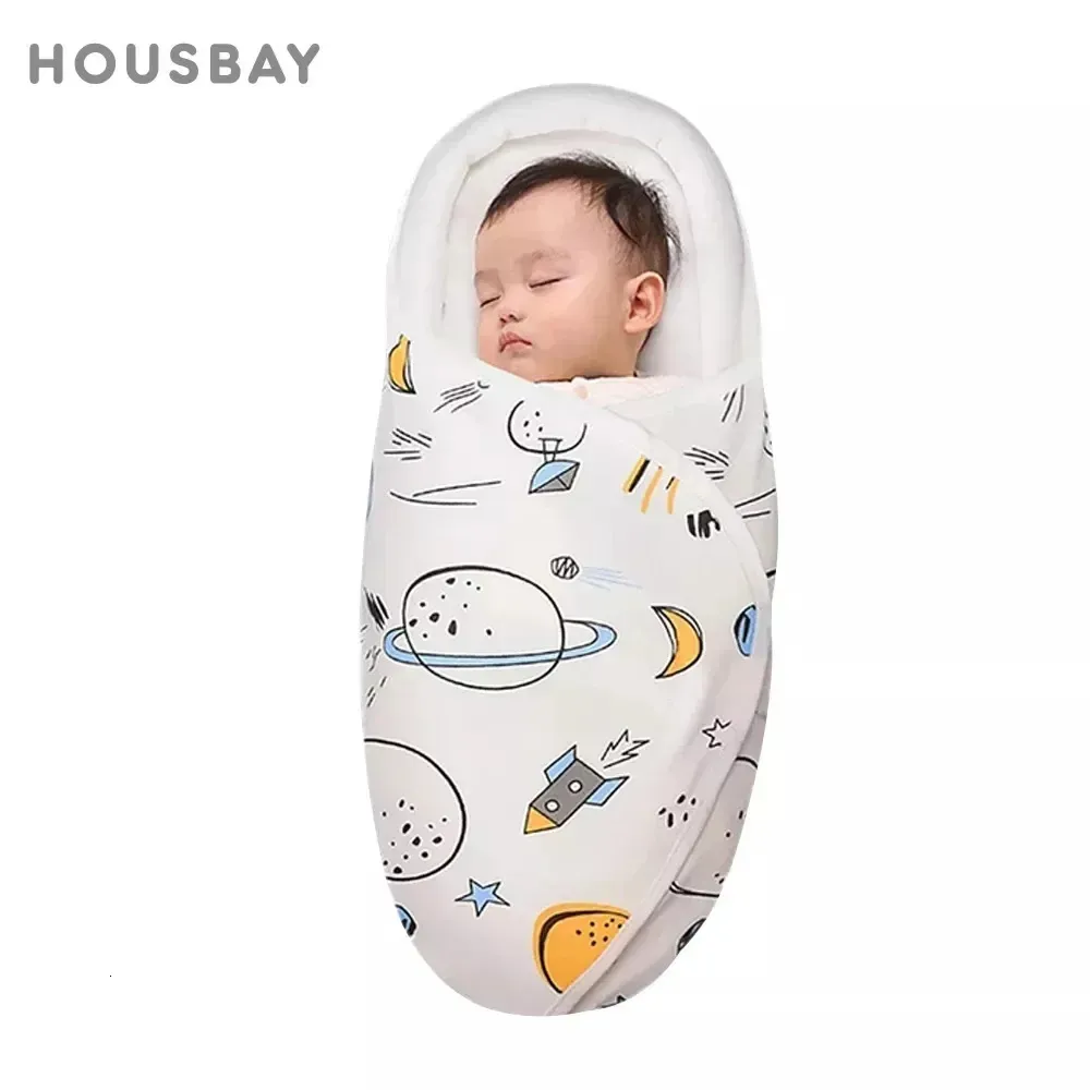 ベビー寝袋0-6ヶ月生まれのエンベロープbaby swaddlingラップ薄い1togソフトコットンデザインヘッドネックプロテクター231227