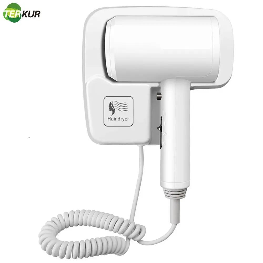 Hair Dryers Professional el Dryer Wallmounted Strong Wind Bathroom Toilet Homestay Household Blow Free Punching with 3M Glue 231208