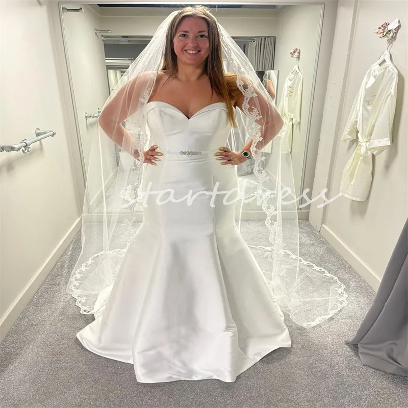Minimalist Mermaid Boho Wedding Dress with Beaded Sweetheart Belt Satin  Sweep Train Plus Size from Dhgate Mermaid Wedding Dresses - price 93.07