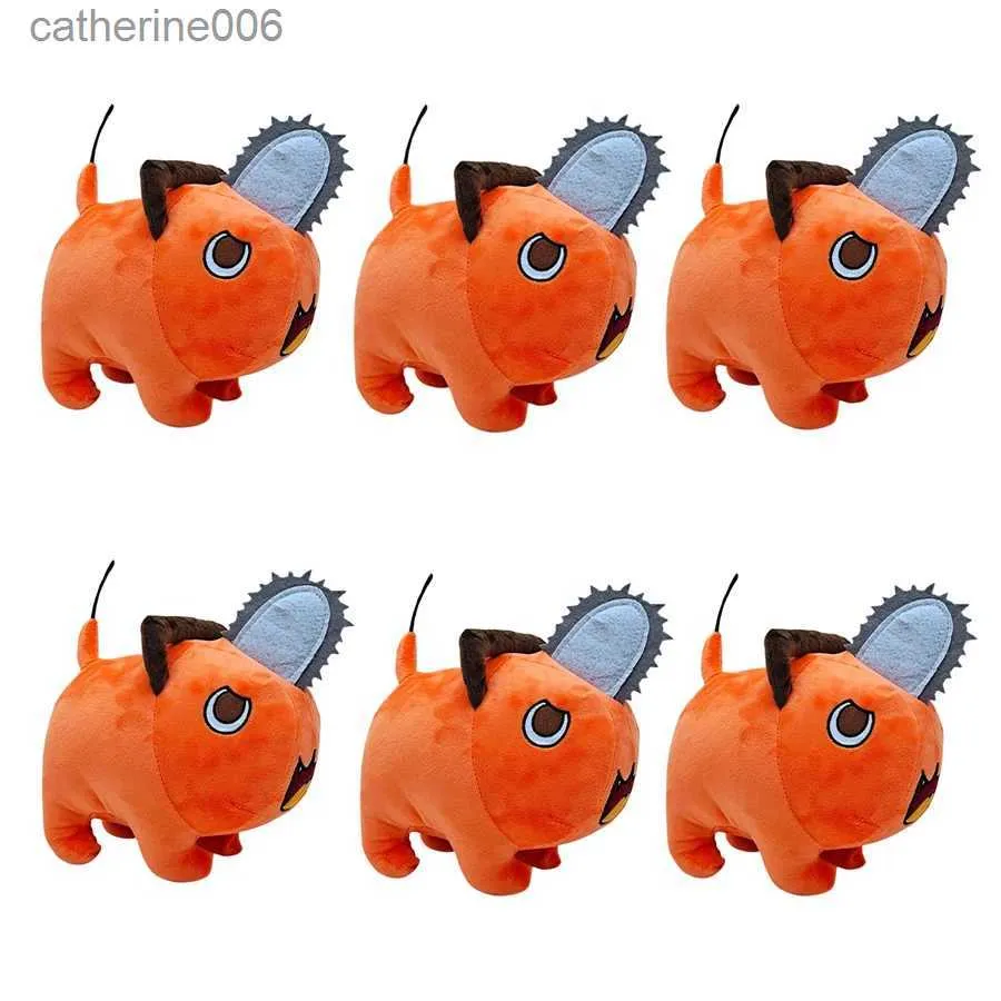 Gefüllte Plüschtiere 40 cm Anime Kettensäge Mann Pochita Creative Dolls Plüschspielzeug Cartoon Pochita Orange Hundekissen gefülltes weiches Spielzeug für Kinder Geschenke Giftsl231228
