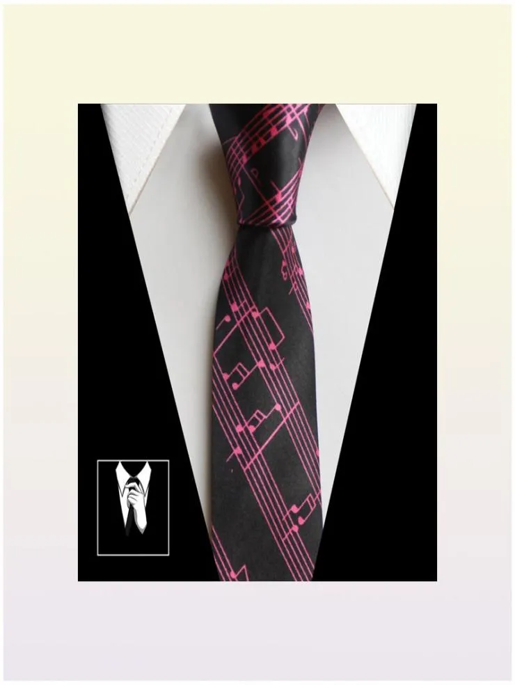 Mode Slim cravate musique Piano étudiant cou cravates cadeaux pour hommes papillon chemise musique Tie7923149