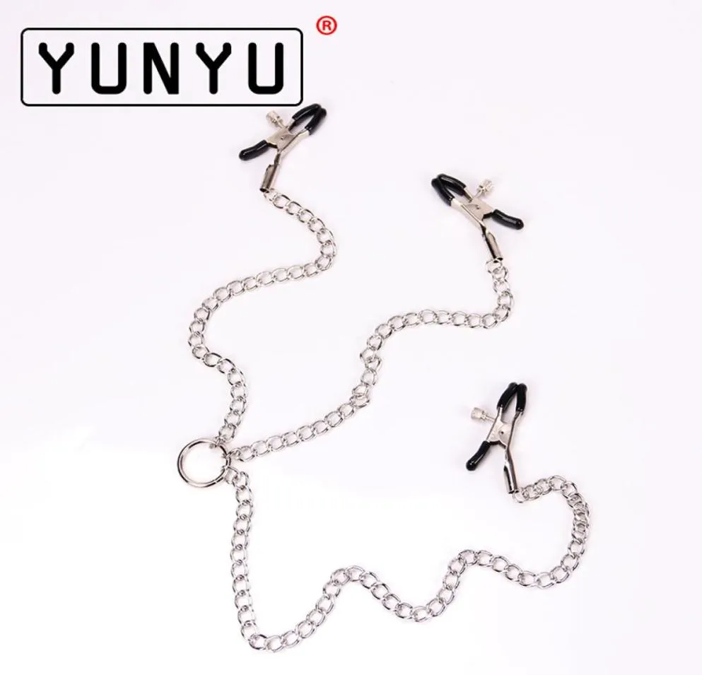 Adult Sex Toys Three Breast Metal Clips Female Lips Clitoris G Point Nipple Clamps Clitoris Clip Iron Chain Adult Game C181225014694425